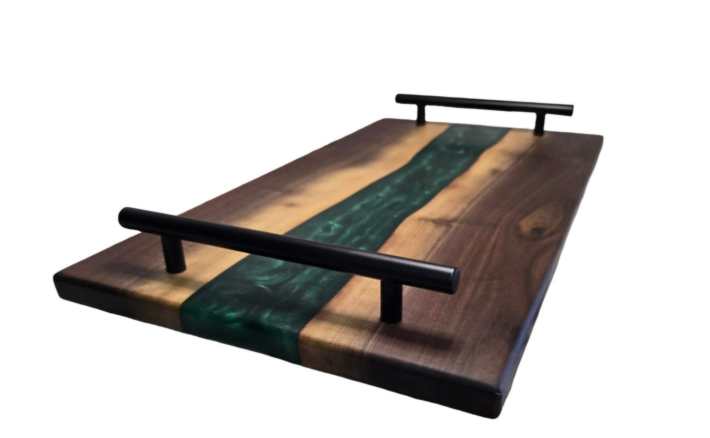 Lie Edge Walnut with Avocado Green Epoxy Resin Serving Board