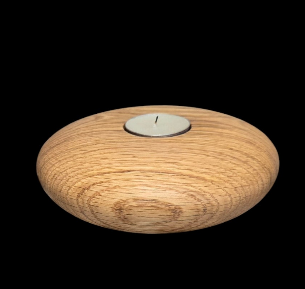 Oak Riverstone Tealight Candle Holder