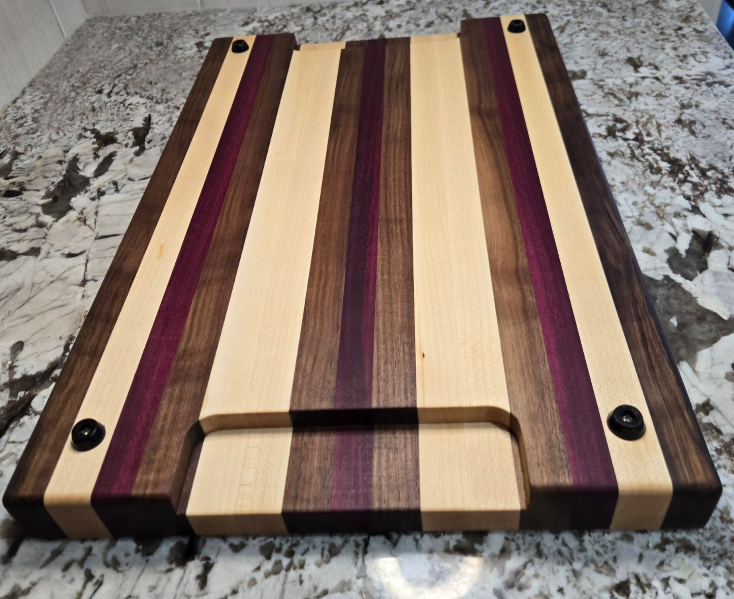 Purple Heart, Maple, Walnut EdgeGrain Cutting Board