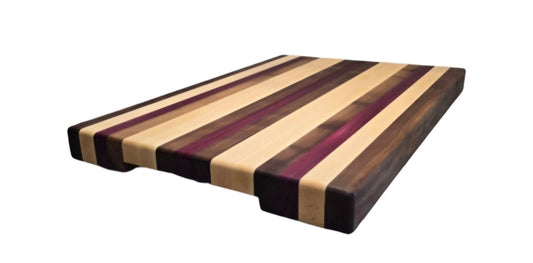 Purple Heart, Maple, Walnut EdgeGrain Cutting Board