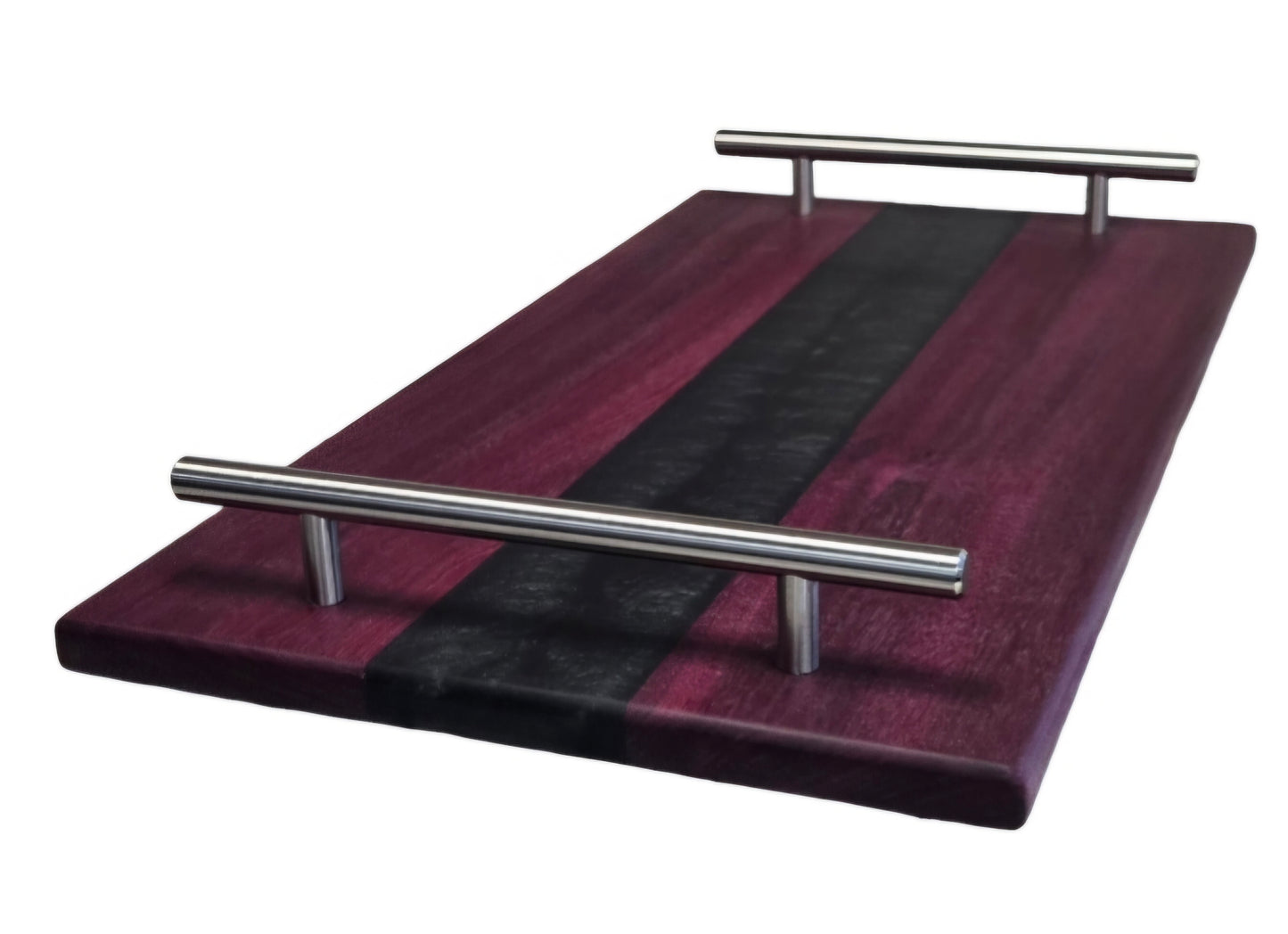 Purple Heart with Metallic Black Epoxy Resin Serving Board