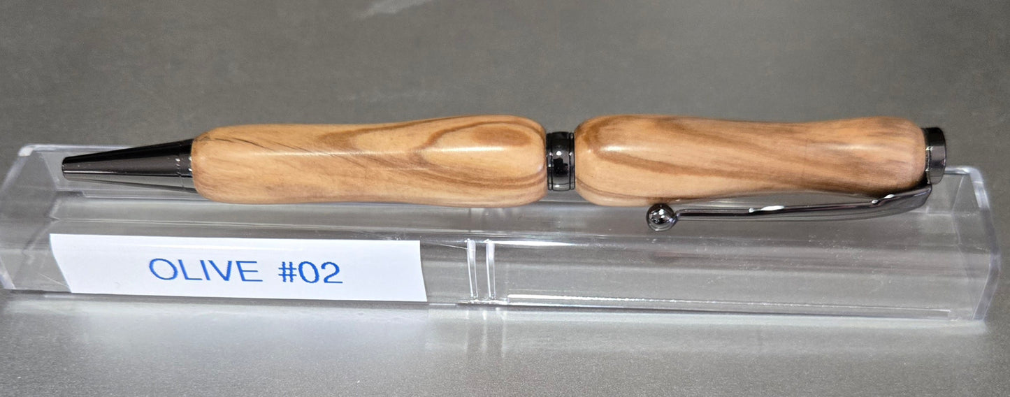 Olive Wood Slim Line Twist Pen