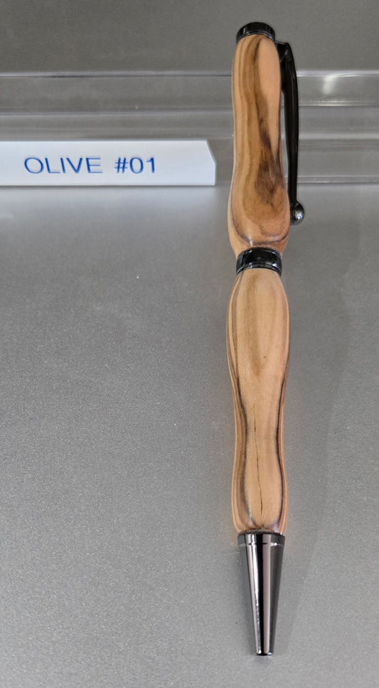 Olive Wood Slim Line Pen