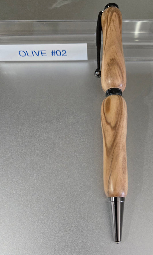 Olive Wood Slim Line Twist Pen